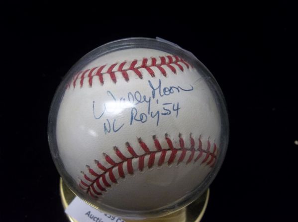 Wally Moon Autographed Official NL Leonard Coleman Baseball