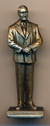 1987 Lance Corp. Lyndon B. Johnson 2-1/2” Tall Solid Pewter Figurine