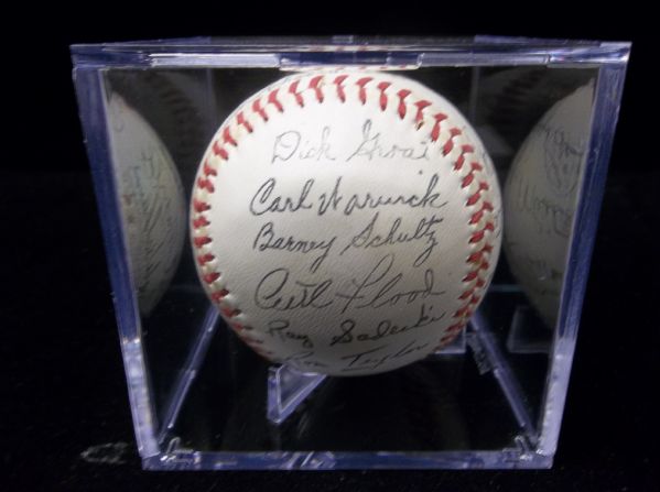 1964? St. Louis Cardinals Team Stamped Baseball- 26 Stamped Signatures