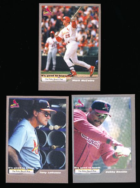 2001 The Palm Beach Post St. Louis Cardinals Spring Training Roger Dean Stadium Complete Set of 23 Cards