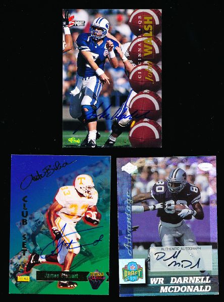 Five Diff. Autographed Collegiate Inserts
