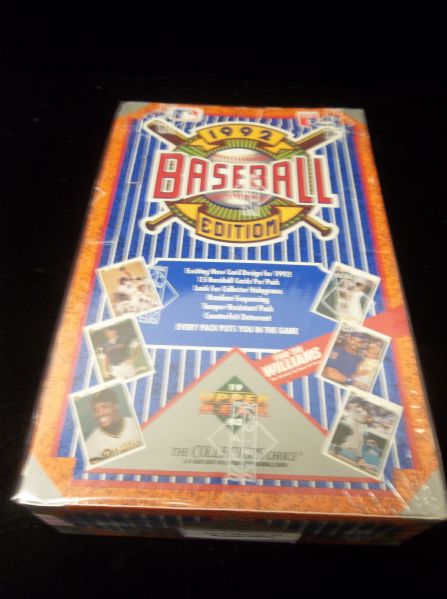 1992 Upper Deck Baseball- Low Series- 1 Unopened Wax Box