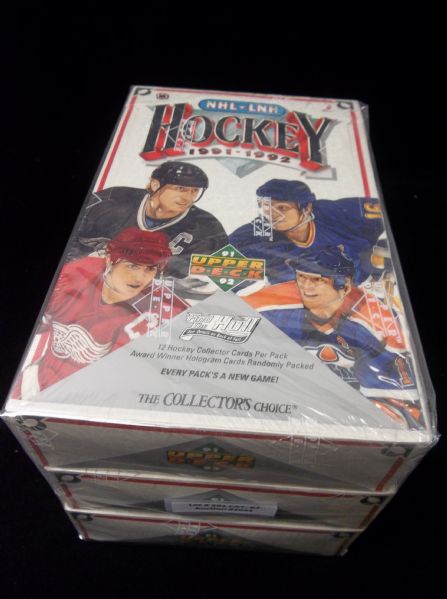 1991-92 Upper Deck Hockey- Low Series- 3 Unopened Wax Boxes