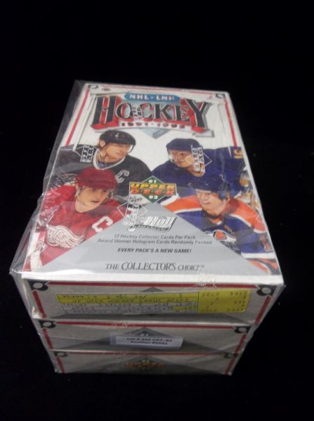 1991-92 Upper Deck Hockey- Low Series- 3 Unopened Wax Boxes