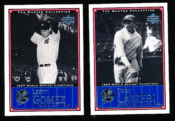2000 Upper Deck Yankees Master Collection- 2 Cards #NYY 3 Tony Lazzeri & #NYY 6 Lefty Gomez- (Both #214/500)