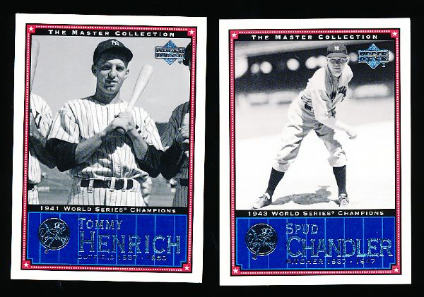 2000 Upper Deck Yankees Master Collection- 2 Cards- #NYY9 Tommy Henrich & #NYY 10 Spud Chandler (Both #214/500)