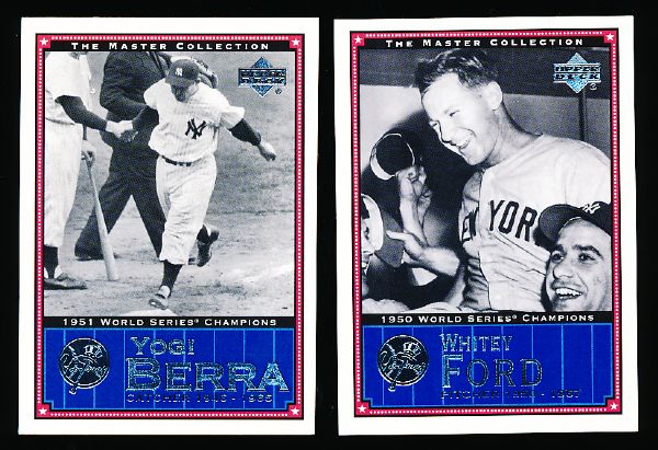 2000 Upper Deck Yankees Master Collection- 2 Cards #NYY 13 Whitey Ford & #NYY 14 Yogi Berra (Both #214/500)