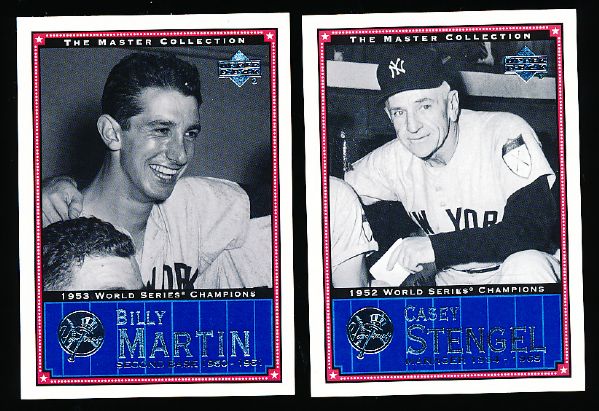 2000 Upper Deck Yankees Master Collection- 2 Cards #NYY 15 Casey Stengel & #NYY 16 Billy Martin (Both #214/500)