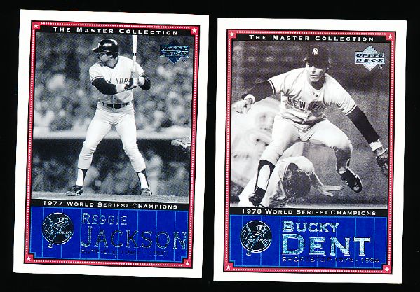 2000 Upper Deck Yankees Master Collection- 2 Cards- #NYY#21 Reggie Jackson & #NYY 22 Bucky Dent (Both #214/500)