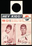 1963 Pepsi- Tulsa Oilers 2 Card Panel with Hang Tag- Pepper Martin/ Gary Kolb
