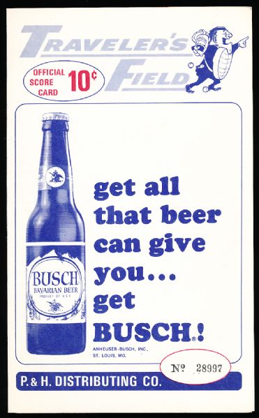 1965 Arkansas Travelers Scorecard vs. Salt Lake City Bees