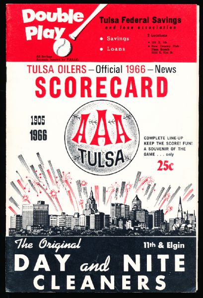 1966 Tulsa Oilers Program vs. Indianapolis Indians