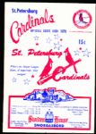 1970 St. Petersburg Cardinals Program vs. Miami Marlins
