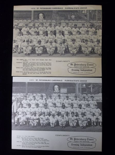 1971 & 1972 St. Petersburg Cardinals B&W Team Pictures