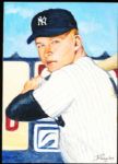 1982 TCMA Stephen Douglas 4-5/8” x 6-7/16” Original Art for Yankees Yearbook Card Inserts- Mickey Mantle, Yankees- 1 of 1