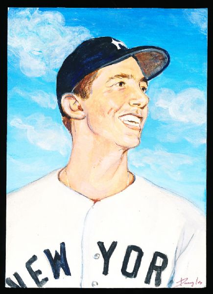 1982 TCMA Stephen Douglas 4-5/8” x 6-7/16” Original Art for Yankees Yearbook Card Inserts- Billy Martin, Yankees- 1 of 1