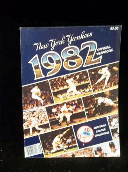 1982 New York Yankees Official Yearbook with TCMA Uncut 18 Card Fold-Out Sheet