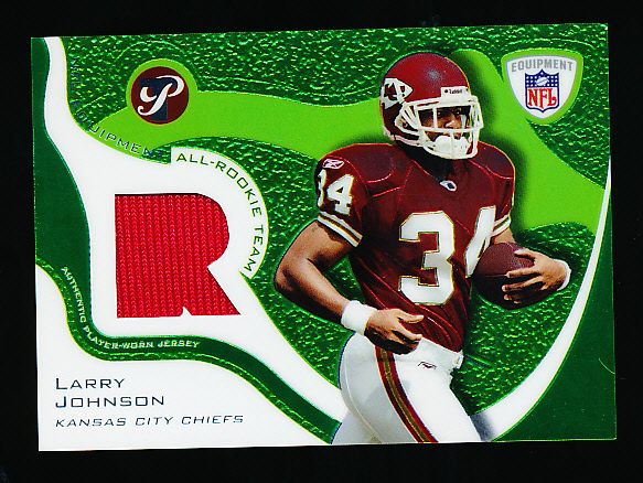 2003 Topps Pristine Ftbl.- “Rookie Premiere Jerseys”- #ART-LJ Larry Johnson, Chiefs