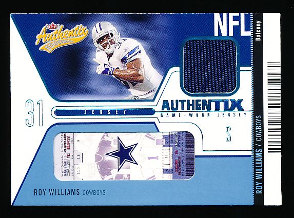 2004 Fleer Authentix Ftbl.- “Jersey Authentix Balcony”- #JA-RW2 Roy Williams, Cowboys- #104/150