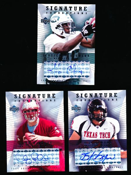2004 Upper Deck Foundations Ftbl.- “Signature Foundations”- 3 Diff.