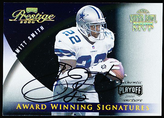 2000 Playoff Prestige Ftbl. “Award Winning Signatures” #AW14 Emmitt Smith, Cowboys