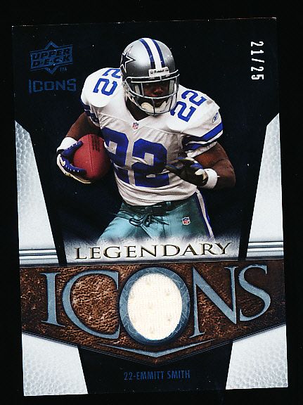 2008 Upper Deck Icons Ftbl. “Legendary Icons Jersey” #7 Emmitt Smith, Cowboys- #21/25!