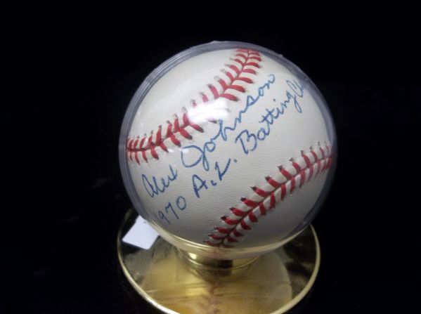 Alex Johnson Autographed Official AL Gene Budig Baseball