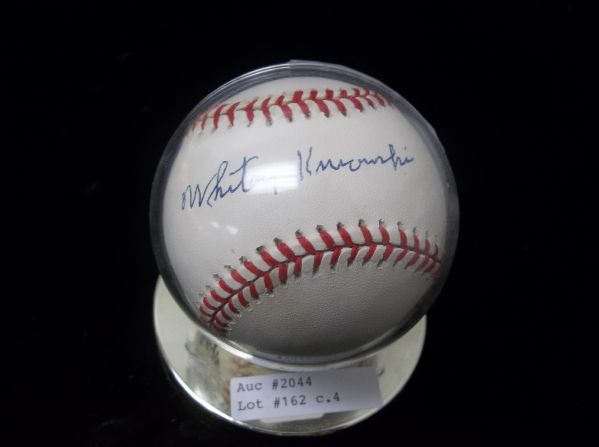 Whitey Kurowski Autographed Official NL Leonard Coleman Baseball