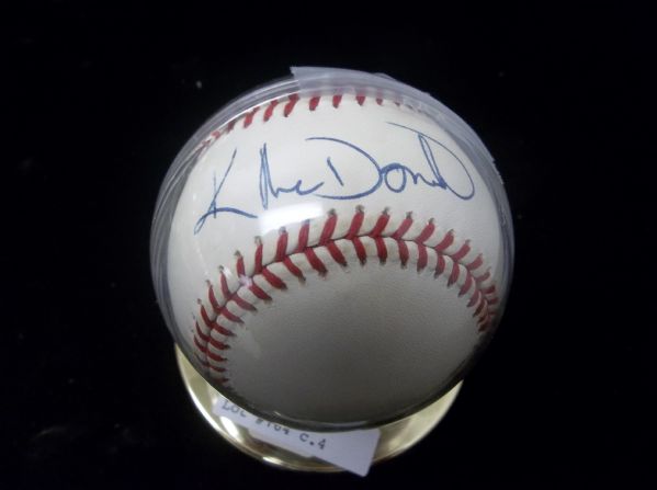 Keith McDonald Autographed Official NL Leonard Coleman Baseball