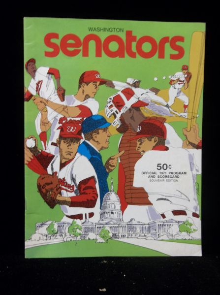 1971 Boston Red Sox @ Washington Senators Program/Scorecard