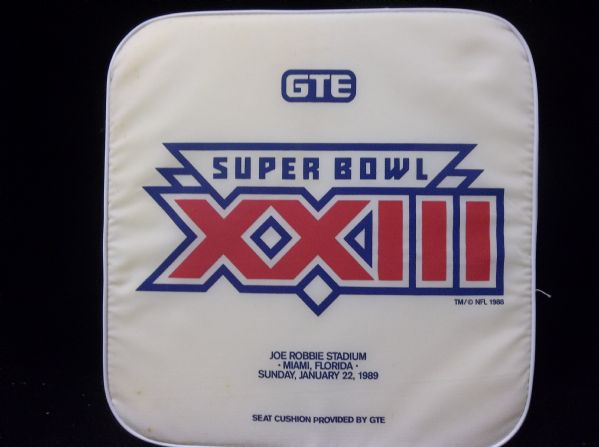 January 22, 1989 Super Bowl XXIII Ftbl. Seat Cushion