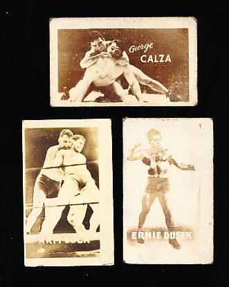 1948 Topps Magic Photo Wrestling- 3 Diff. Cards