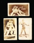 1948 Topps Magic Photo Wrestling- 3 Diff. Cards