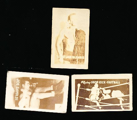 1948 Topps Magic Photo Wrestling- 3 Diff. Cards