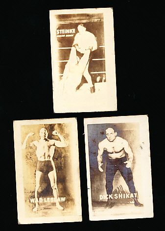 1948 Topps Magic Photo Wrestling- 3 Diff. Cards