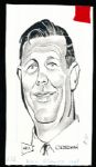 Murray Olderman Original Drawing- Bill France, Sr., Auto Racing