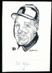 Murray Olderman Original Drawing- Del Miller, Harness Racing