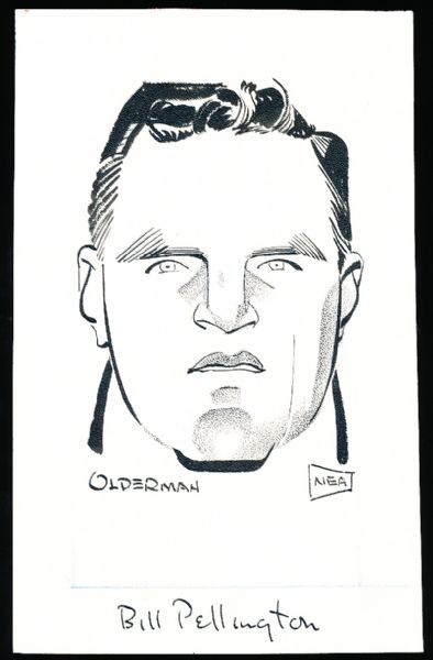 Murray Olderman Original Drawing- Bill Pellington, Football