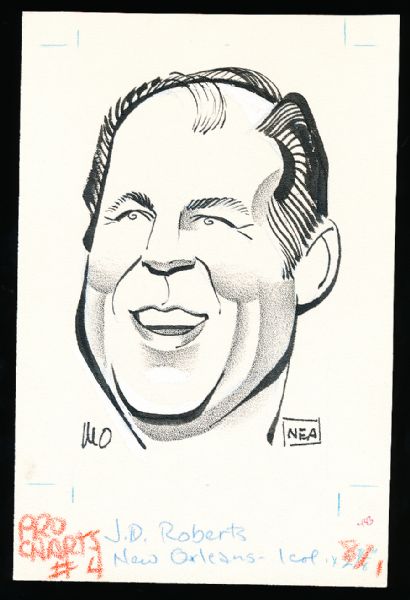 Murray Olderman Original Drawing- J. D. Roberts, Football