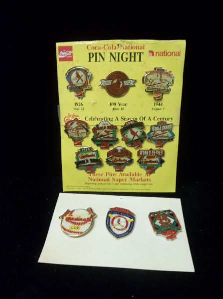 1992 Coca-Cola/ National Super Markets “Pin Night” Complete Set of 10