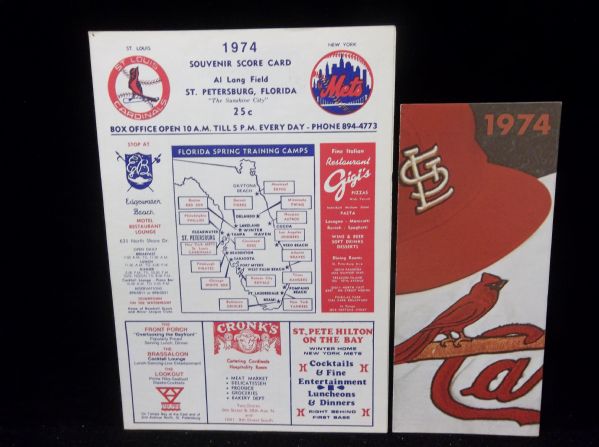 1974 St. Louis Cardinals- Spring Training Program vs. Boston Red Sox