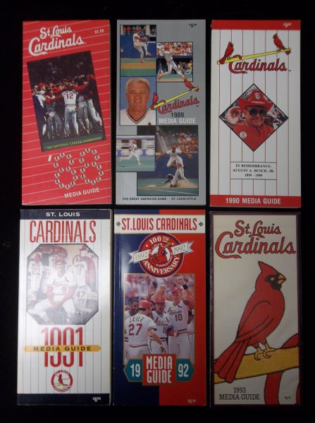 1988- 1993 St. Louis Cardinals Media Guide Lot