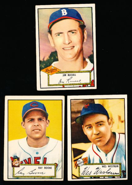 1952 Topps Baseball- 3 Diff. Low# Red Backs