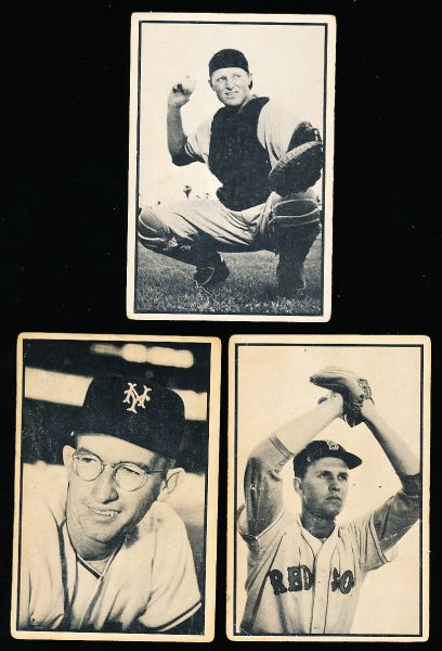 1953 Bowman Baseball Black & White- 4 Diff.