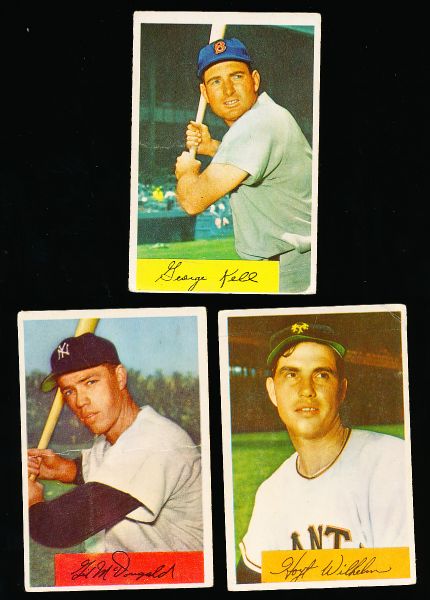 1954 Bowman Bsbl.- 14 Diff. Cards