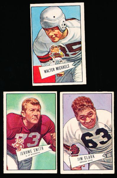 1952 Bowman Large Fb- 3 Cards