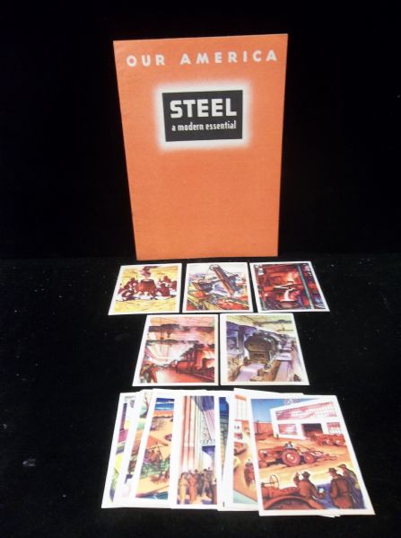 1942 Coca-Cola Our America Series “Steel: A Modern Essential” (F213 Series) Complete “Picture” Set of 20 with Original Booklet