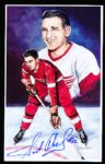 1993 Diamond Connection Hall of Fame Legends Art Card- #12 Sid Abel, Red Wings- Autographed