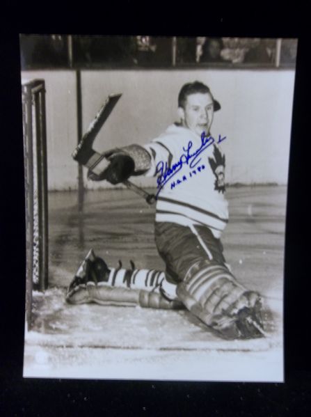 Harry Lumley Autographed Sepia 11 x 14 Photo