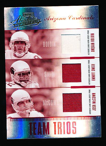 2004 Absolute Memorabilia Ftbl. “Team Trios Material” #TTR1 A. Boldin/ E. Smith/ J. McCown- #1/10!